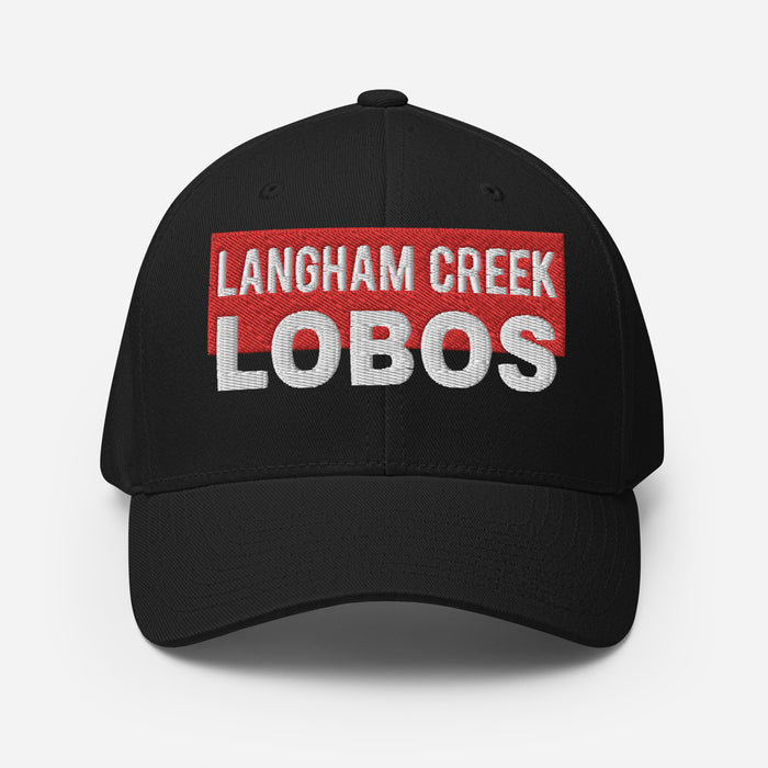 Langham Creek Lobos Flexfit Black Baseball Cap 204