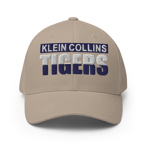 Klein Collins Tigers Flexfit Khaki Baseball Cap 201