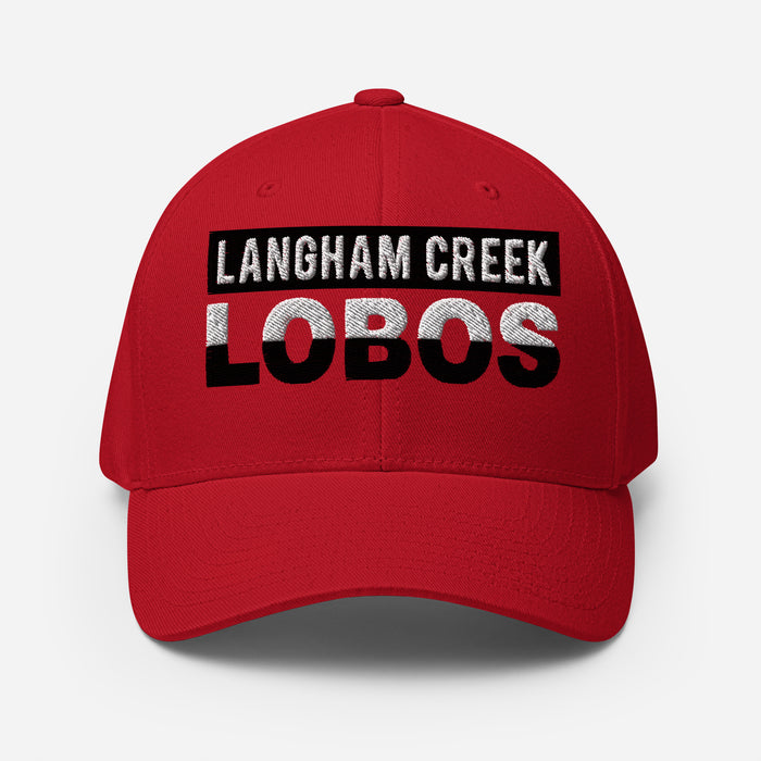 Langham Creek Lobos Flexfit Red Baseball Cap 201