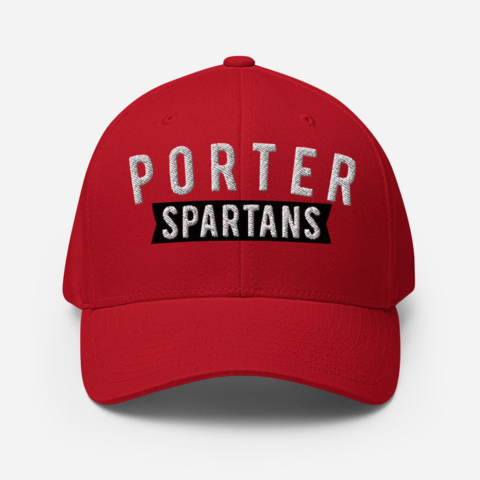 Porter Spartans Flexfit Red Baseball Cap 203