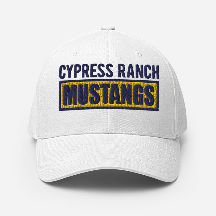 Cypress Ranch Mustangs Flexfit White Baseball Cap 202