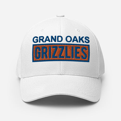 Grand Oaks Grizzlies Flexfit White Baseball Cap 202