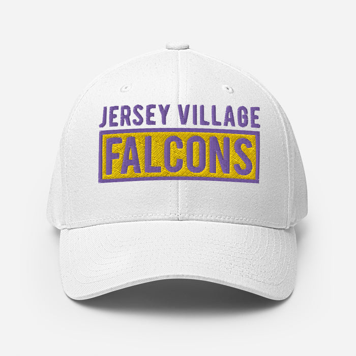 Jersey Village Falcons Flexfit White Baseball Cap 202