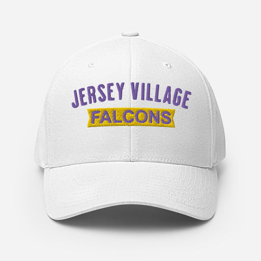 Jersey Village Falcons Flexfit White Baseball Cap 203