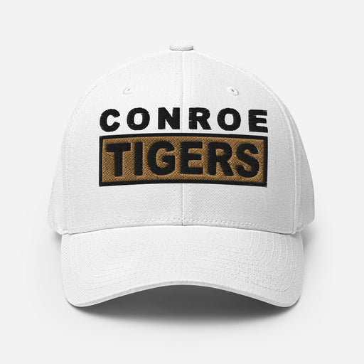 Conroe Tigers Flexfit White Baseball Cap 202