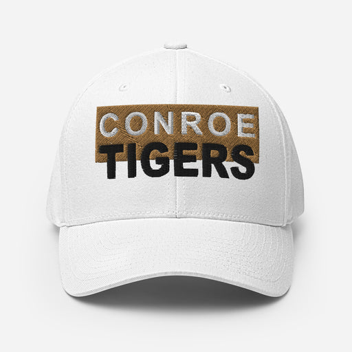 Conroe Tigers Flexfit White Baseball Cap 204