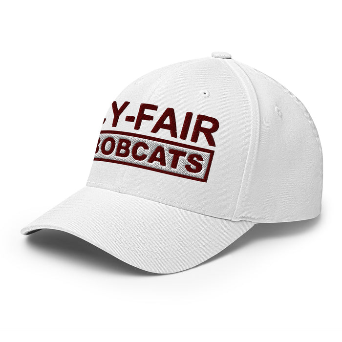 Cy-Fair Bobcats Flexfit White Baseball Cap 202