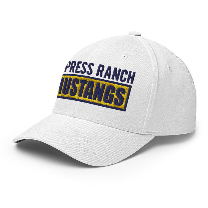 Cypress Ranch Mustangs Flexfit White Baseball Cap 202