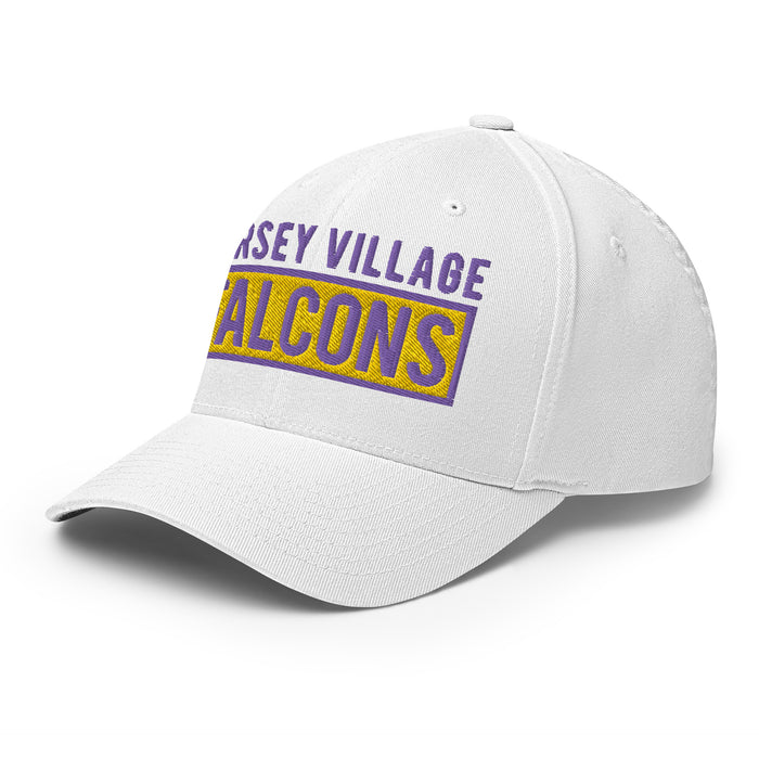 Jersey Village Falcons Flexfit White Baseball Cap 202