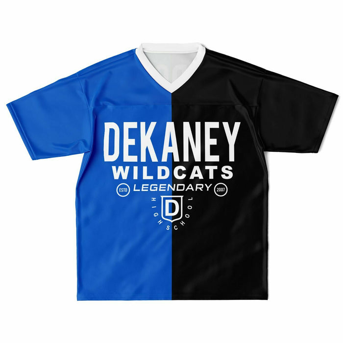 Dekaney Wildcats football jersey laying flat - front 