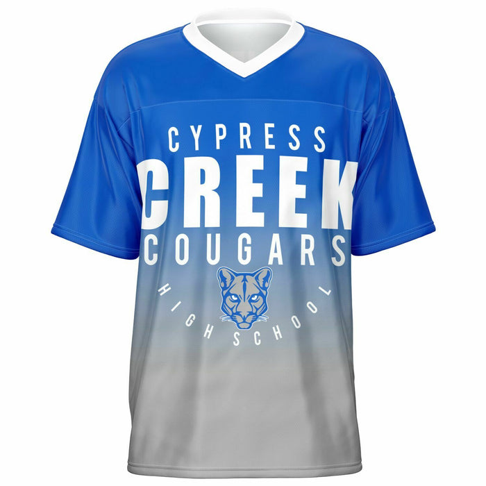 Cypress Creek Cougars football jersey -  ghost view - front