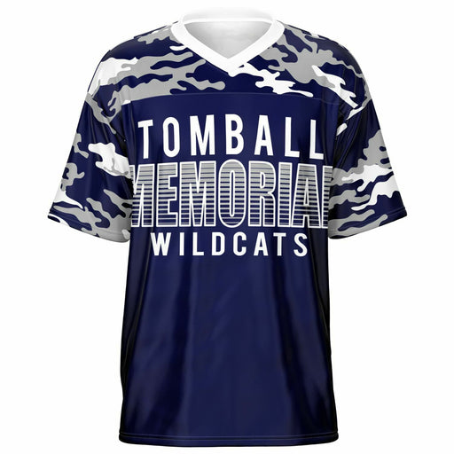 Tomball Memorial Wildcats High School football jersey -  ghost view - front