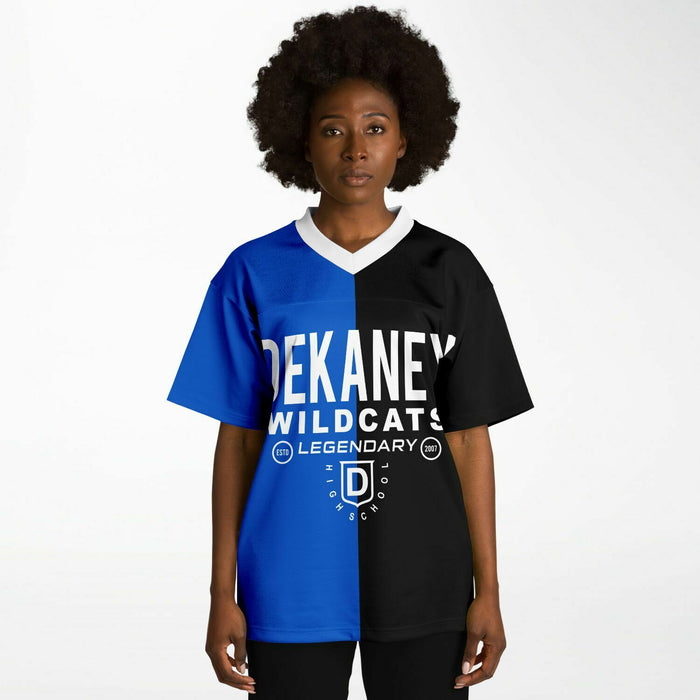 Black woman wearing Dekaney Wildcats football Jersey