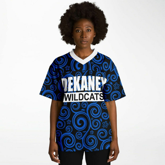 Black woman wearing Dekaney Wildcats football Jersey