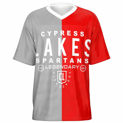 Cypress Lakes Spartans football jersey -  ghost view - front