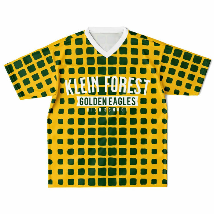 Klein Forest Eagles football jersey laying flat - front 