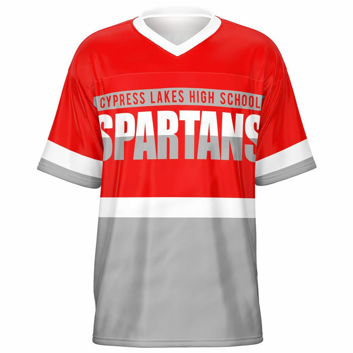 Cypress Lakes Spartans football jersey -  ghost view - front