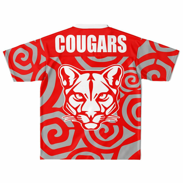 Tomball Cougars High School football jersey laying flat - back