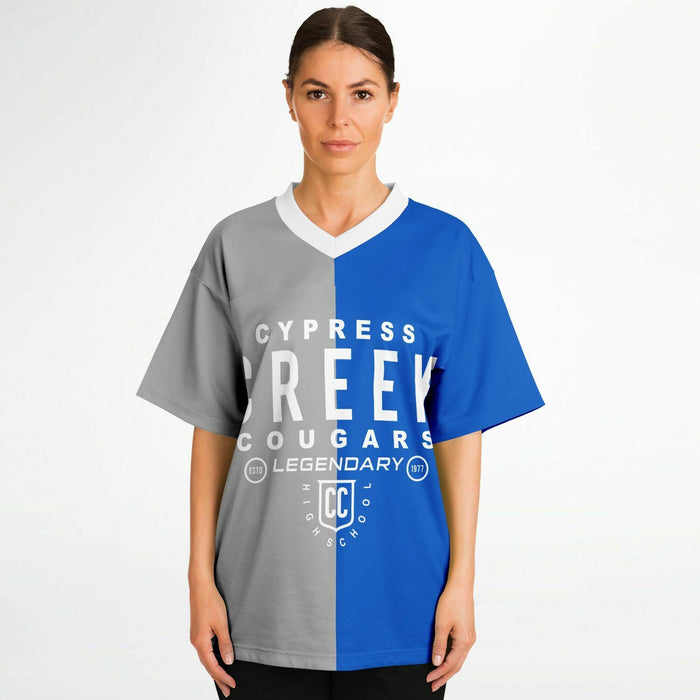 Women wearing Cypress Creek Cougars football jersey