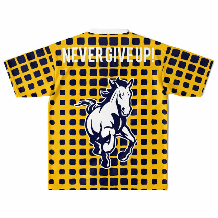 Cypress Ranch Mustangs football jersey laying flat - back