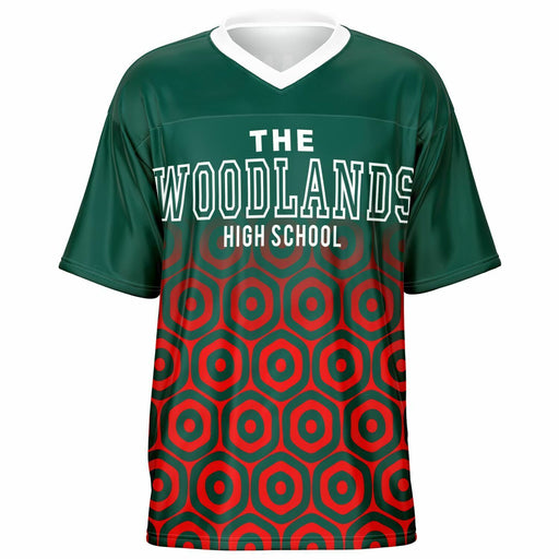 The Woodlands Highlanders High School football jersey -  ghost view - front