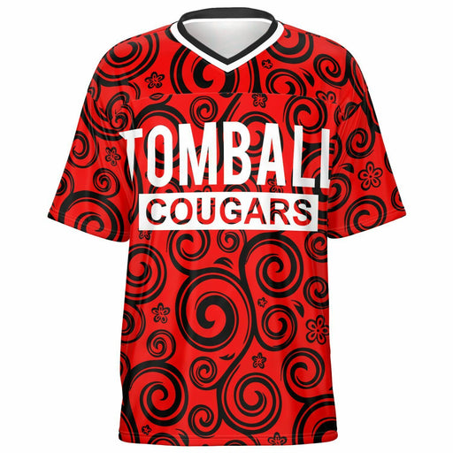 Tomball Cougars High School football jersey -  ghost view - front