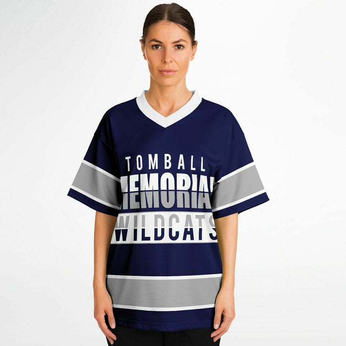 Women wearing Tomball Memorial Wildcats High School football jersey