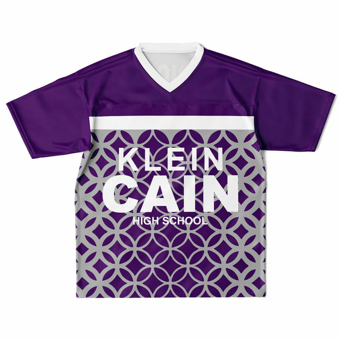 Klein Cain Hurricanes football jersey laying flat - front 