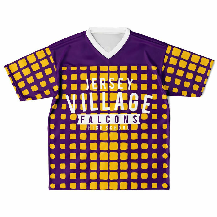 Jersey Village Falcons football jersey laying flat - front 