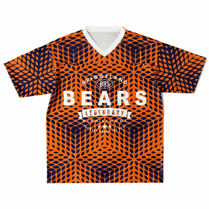 Bridgeland Bears football jersey laying flat - front 