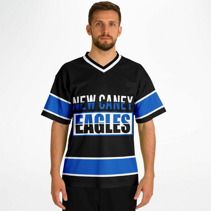 Man wearing New Caney Eagles football jersey 13