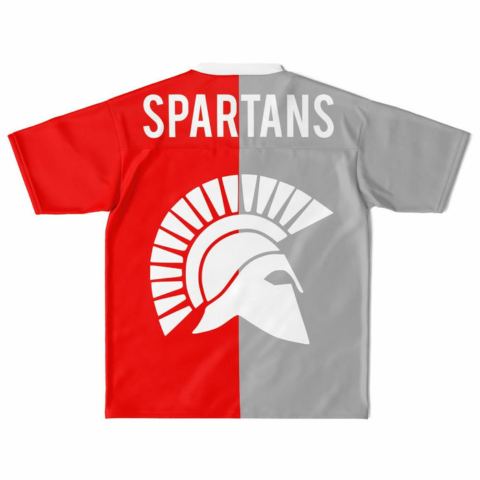 Cypress Lakes Spartans football jersey laying flat - back