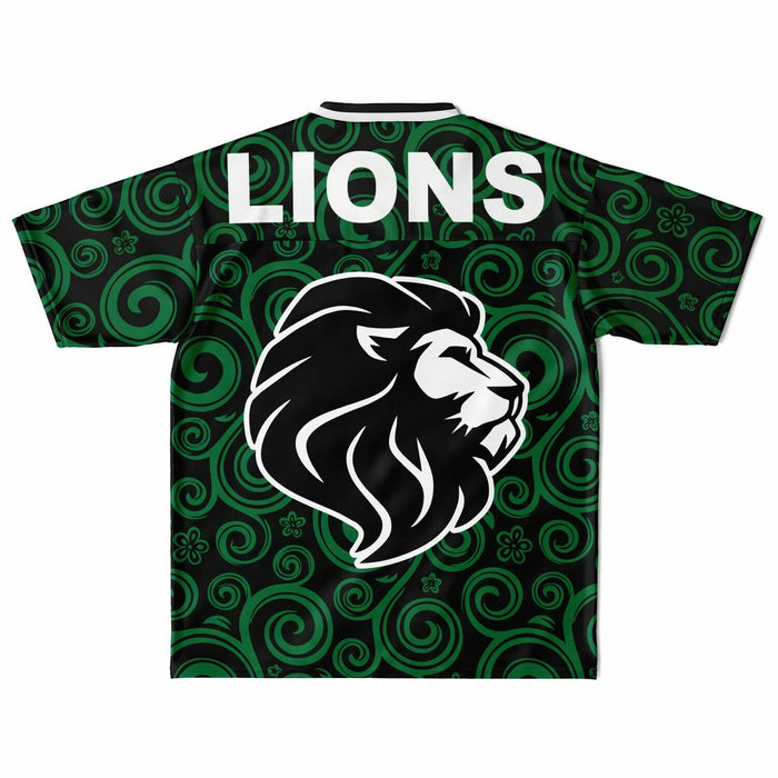 Spring Lions High School football jersey laying flat - back