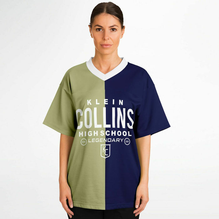 Women wearing Klein Collins Tigers football jersey 04