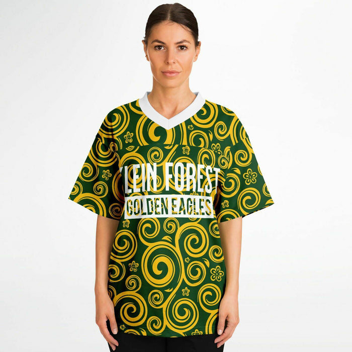 Women wearing Klein Forest Eagles football jersey