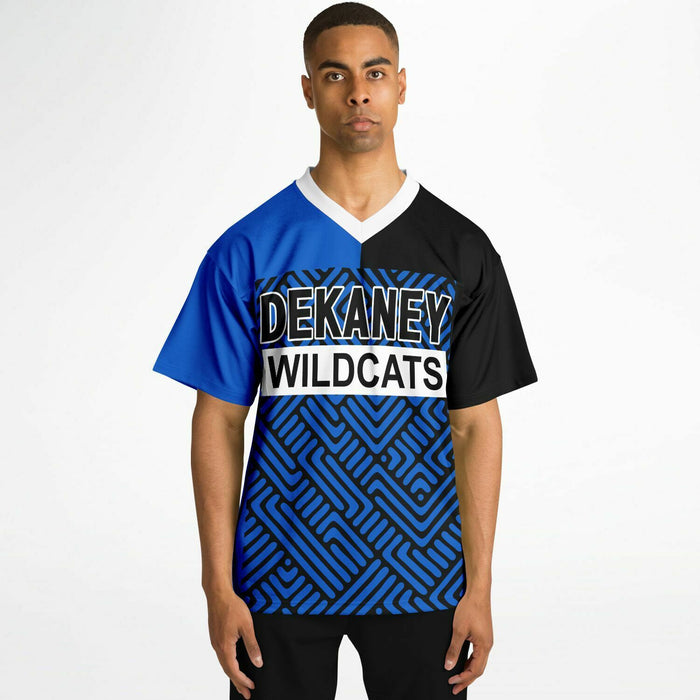 Black man wearing Dekaney Wildcats football Jersey