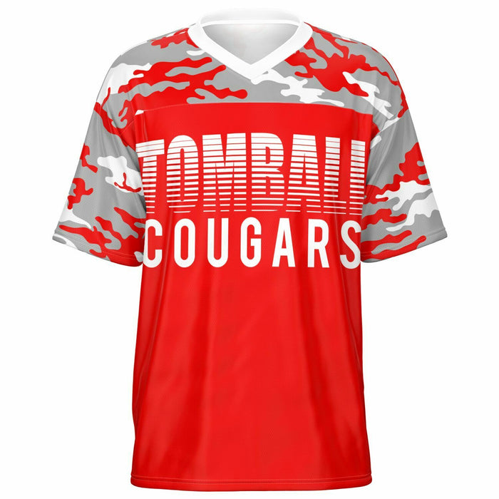 Tomball Cougars High School football jersey -  ghost view - front