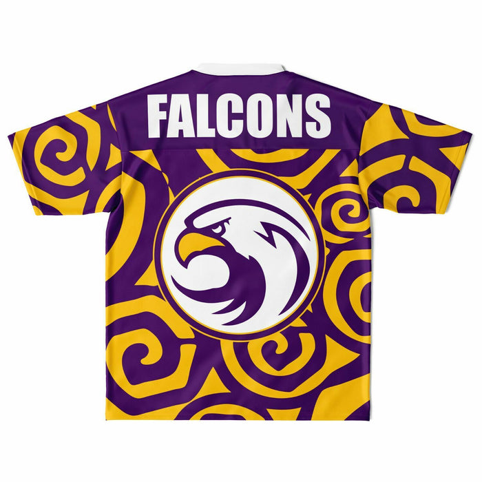 Jersey Village Falcons football jersey laying flat - back