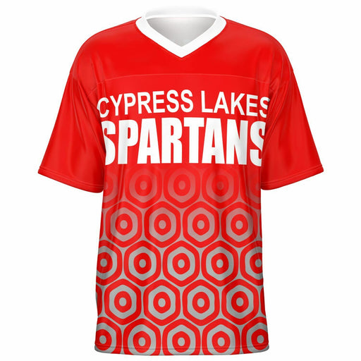 Cypress Lakes Spartans football jersey -  ghost view - front