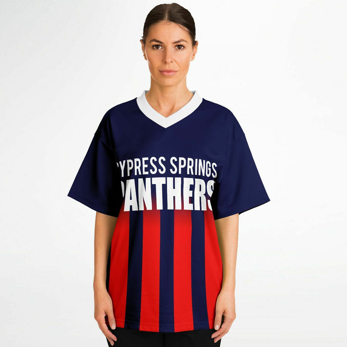 Women wearing Cypress Springs Panthers football jersey