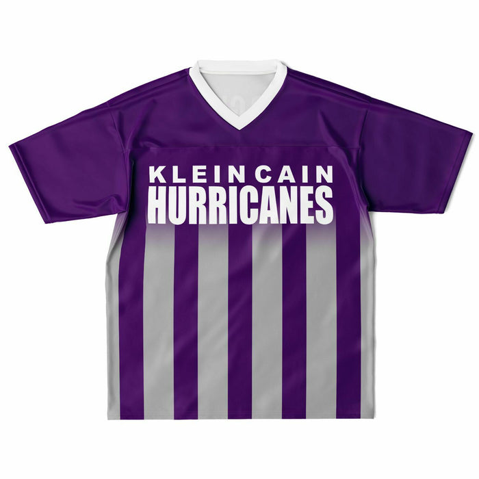 Klein Cain Hurricanes football jersey laying flat - front 