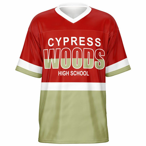 Cypress Woods Wildcats football jersey -  ghost view - front 10