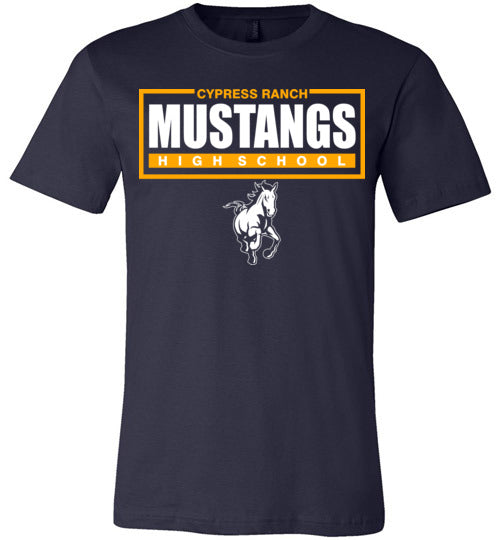 Cypress Ranch Mustangs Premium Navy T-shirt - Design 49