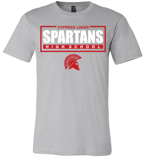 Cypress Lakes Spartans Premium Silver T-shirt - Design 49