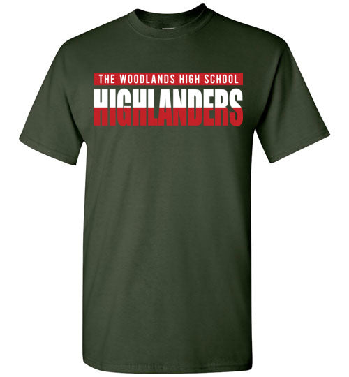 The Woodlands High School Highlanders Dark Green Unisex T-shirt 25