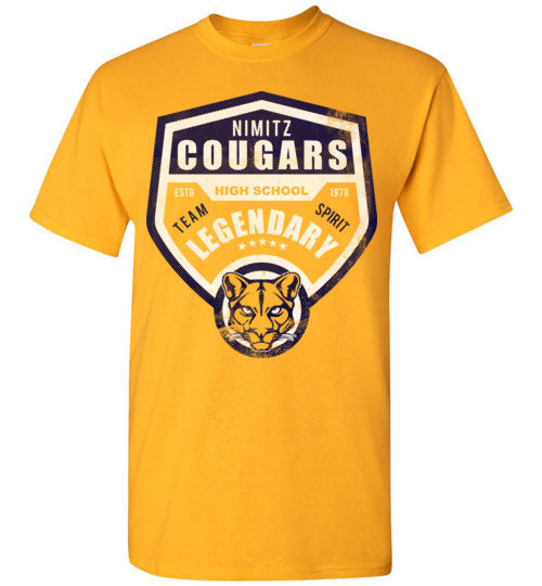 Nimitz High School Cougars Gold Unisex T-shirt 14