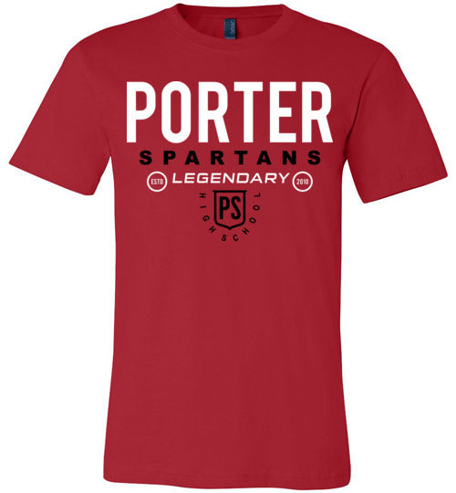 Porter Spartans Premium Red T-shirt - Design 03