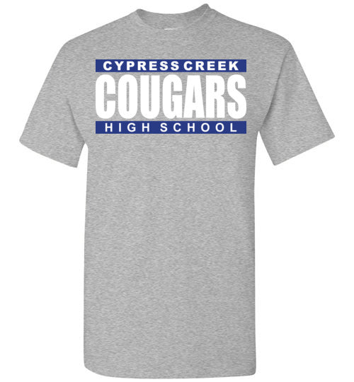 Cypress Creek High School Cougars Sports Grey Unisex T-shirt 98