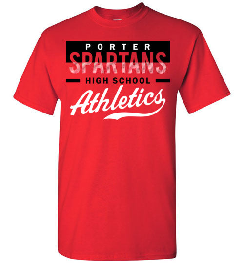 Porter High School Spartans Red Unisex T-shirt 48