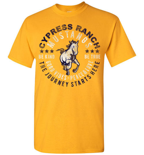 Cypress Ranch High School Mustangs Gold Unisex T-shirt 16
